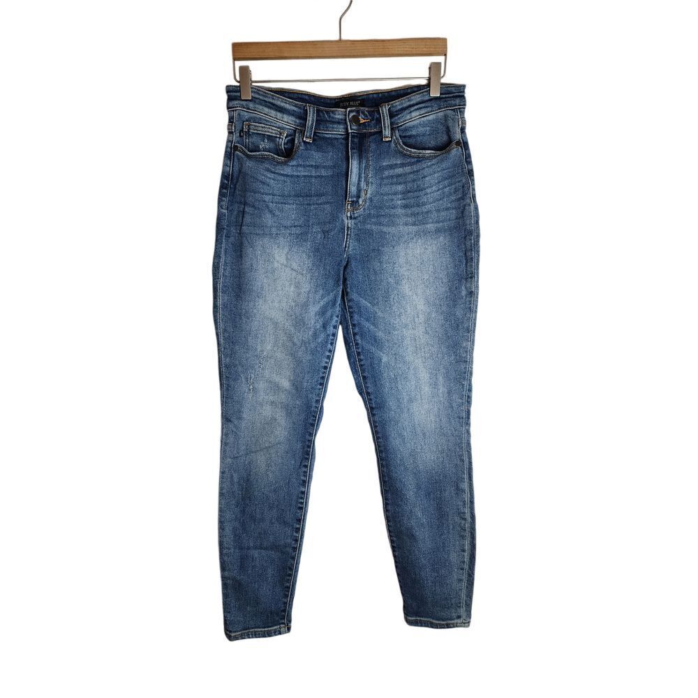 Judy Blue‎ Jeans Women's 7 / 28 Slim Fit Distressed High Waist Denim Blue